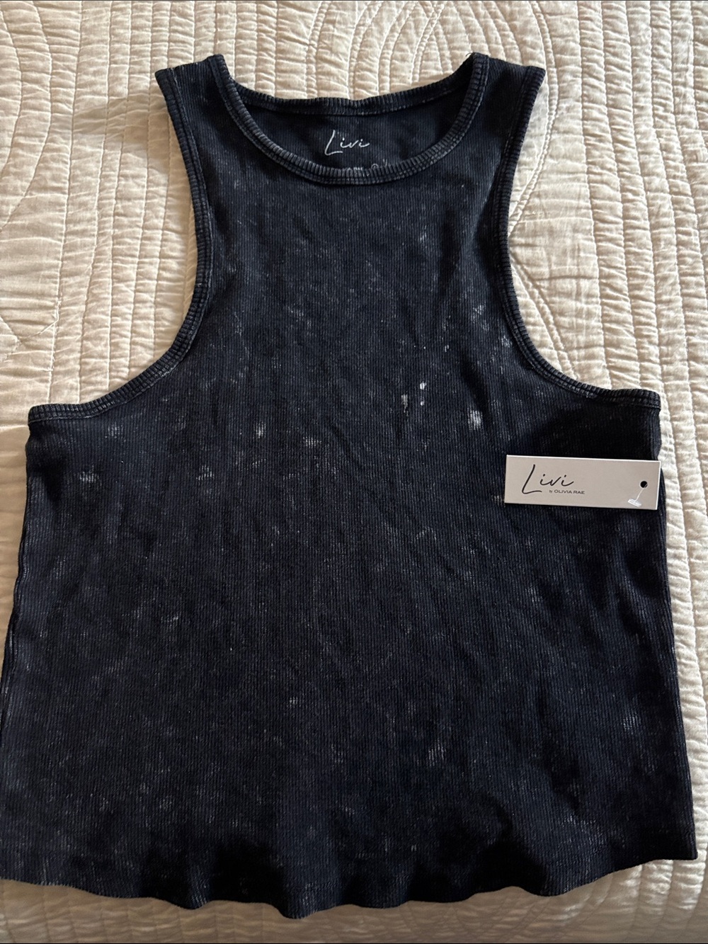 Livi Active Black Ribbed Tank Top